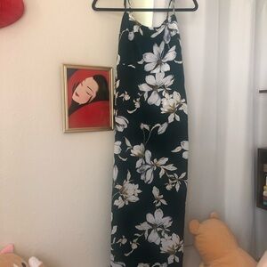Floral Maxi Dress in Green and White